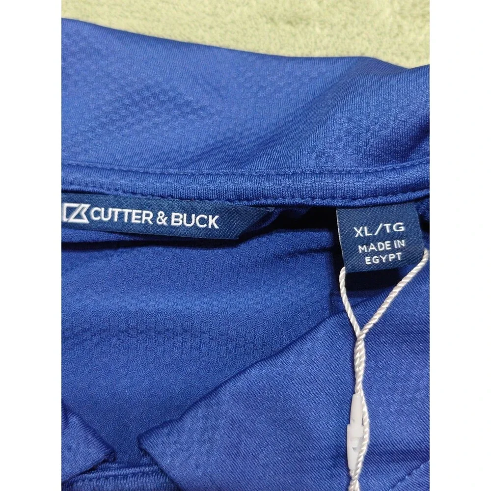 Cutter & Buck Mens XL Blue Polo Golf Shirt American Intercontinental Univ NWT